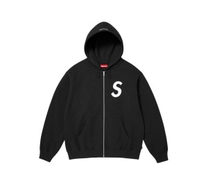Buy Supreme S Logo Zip Up Hooded Sweatshirt Black (FW25) at Sasom – Authentic and Ready to Ship