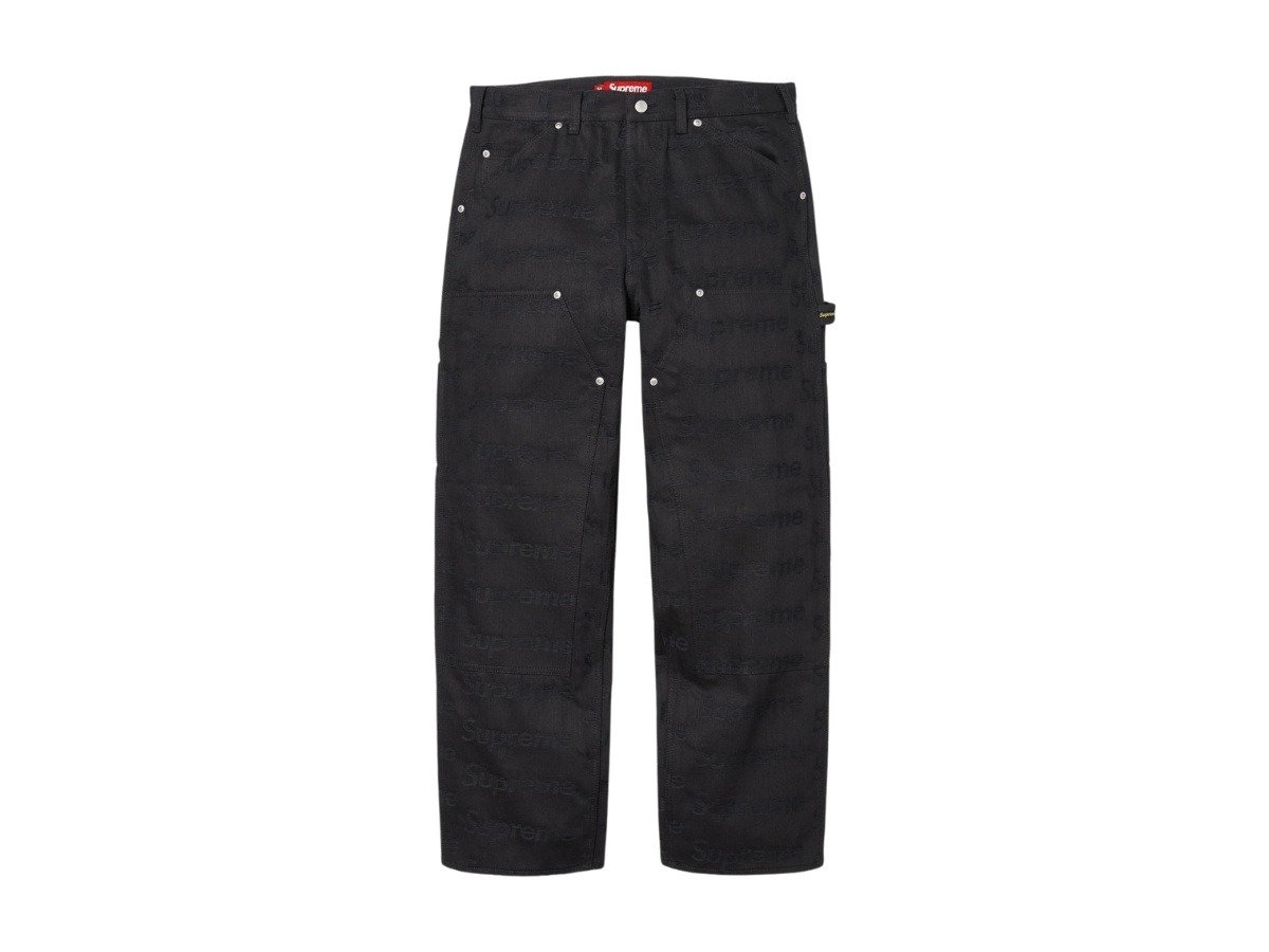 Supreme Jacquard Logos Double Knee Denim Painter Jean Black (FW25)