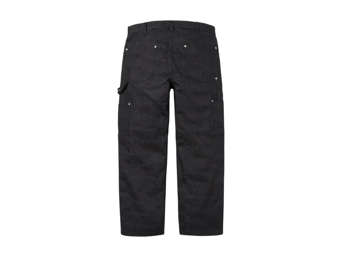 Supreme Jacquard Logos Double Knee Denim Painter Jean Black (FW25)