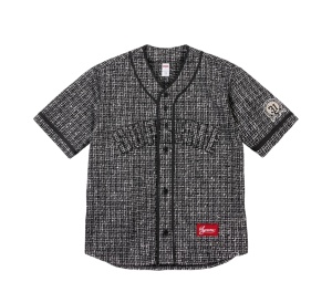 Buy Supreme Bouclé Baseball Jersey Black (FW25) at Sasom – Authentic and Ready to Ship