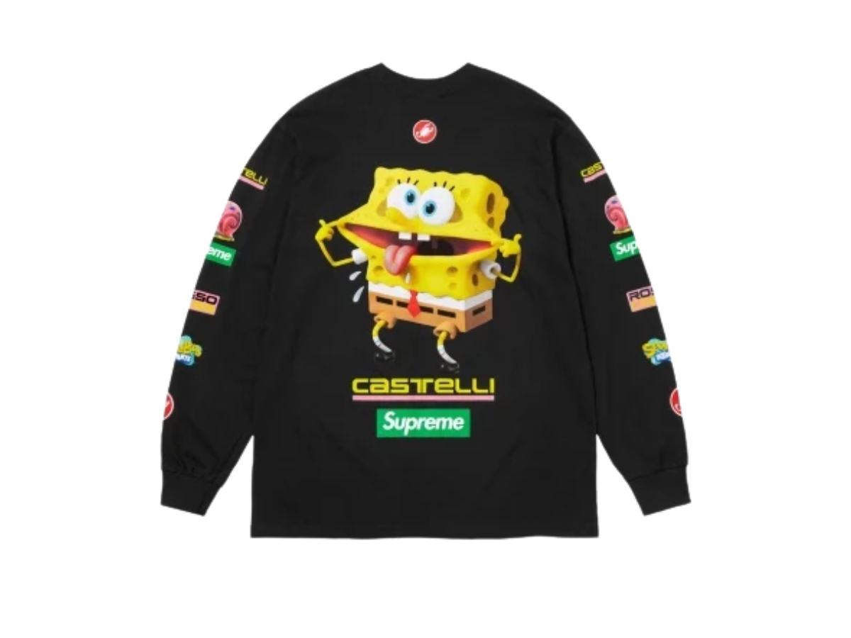 Supreme SpongeBob SquarePants Castelli Racing L/S Tee Black