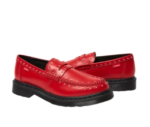 Buy Supreme x Dr.Martens Studded Penton Loafer Red (SS25) at Sasom – Authentic and Ready to Ship