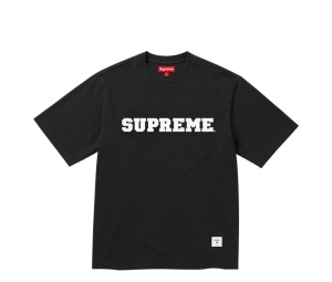 Buy Supreme Collegiate Appliqué S/S Top Black (FW25) at Sasom – Authentic and Ready to Ship