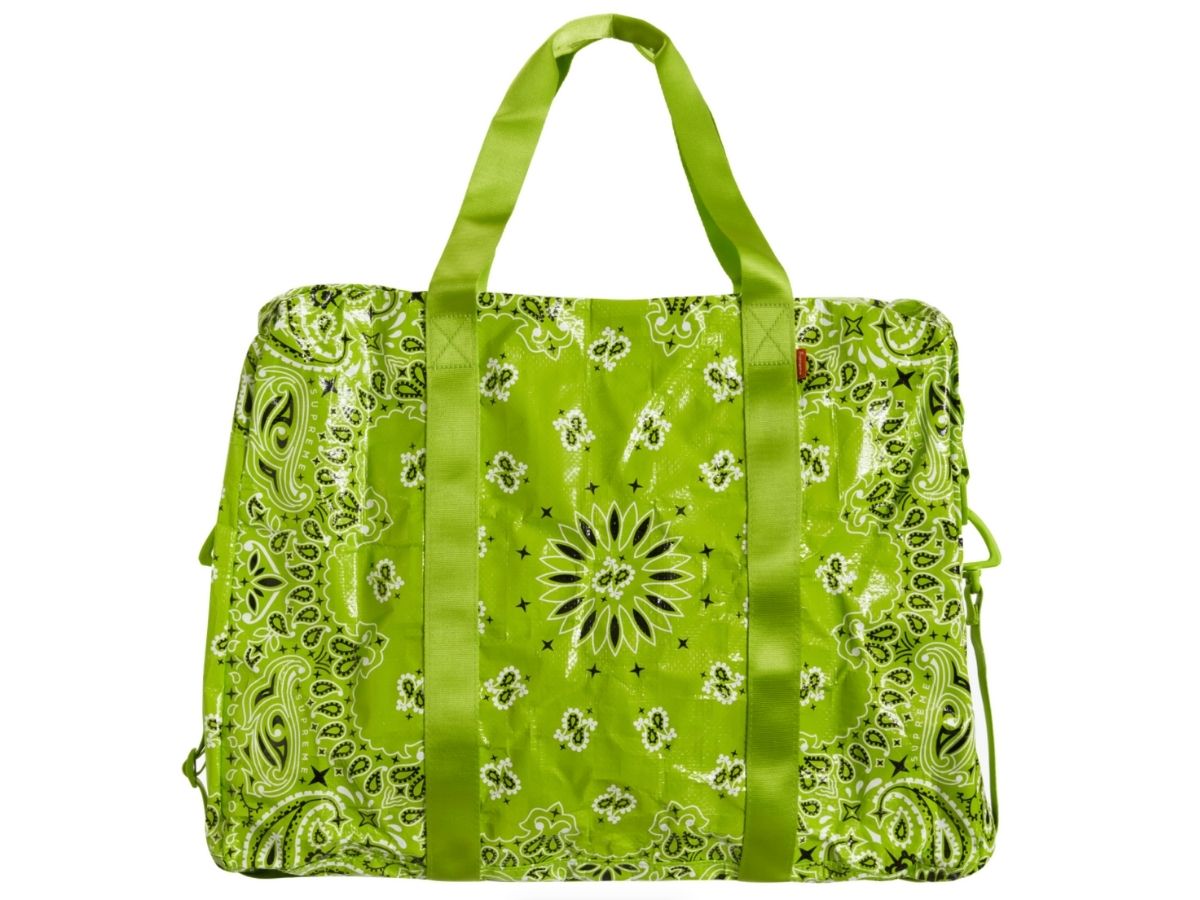 Supreme Bandana Tarp Large Duffle Bag Bright Green