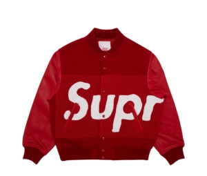 Supreme Big Logo Chenille Varsity Jacket Red (SS24)