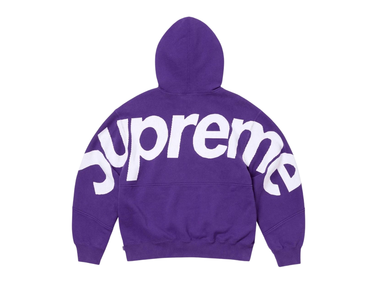 SASOM apparel Supreme Big Logo Jacquard Hooded Sweatshirt Purple FW23 Check the latest price now