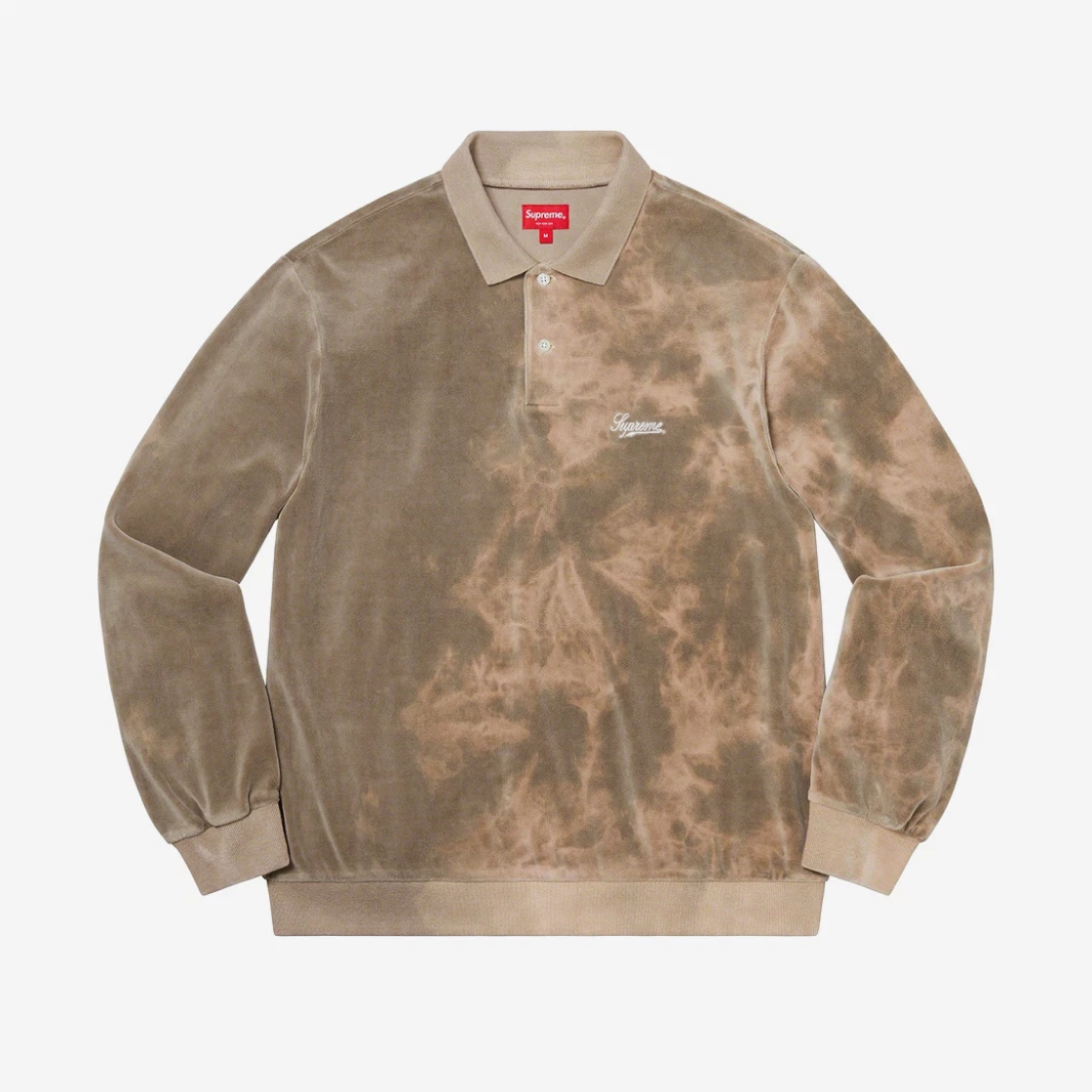 supreme bleached velour l/s polo