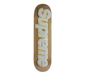 Supreme Bling Box Logo Skateboard Deck Gold