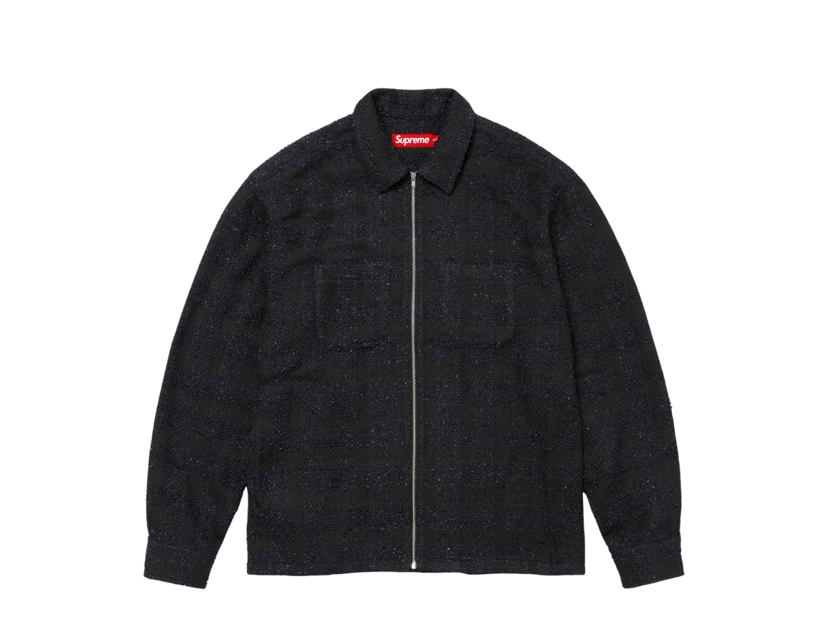 ช้อป Supreme Bouclé Zip Up Shirt Black (FW24)ของแท้ที่ SASOM