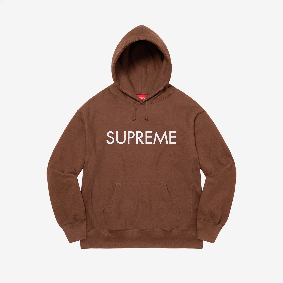 Brown supreme box outlet logo hoodie