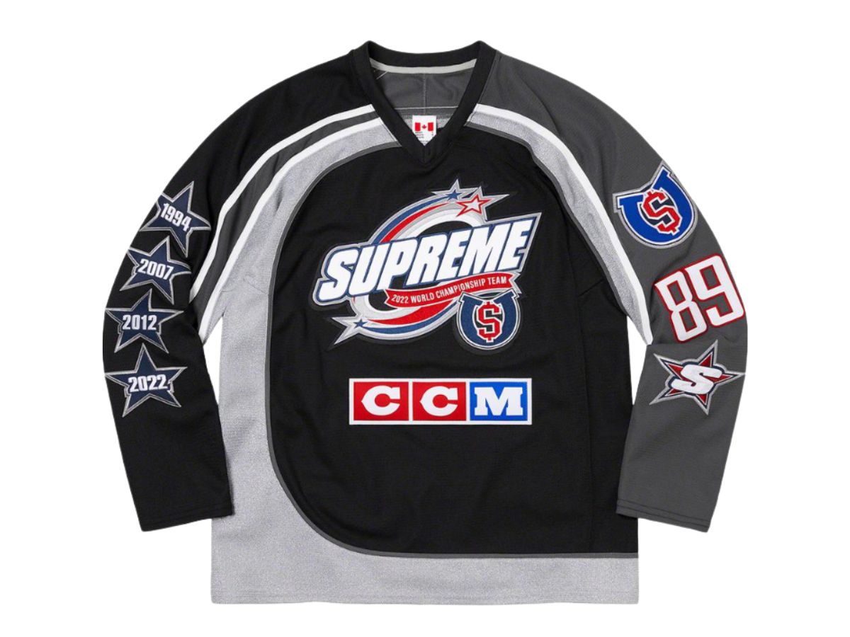 Supreme Bones Hockey Jersey Black
