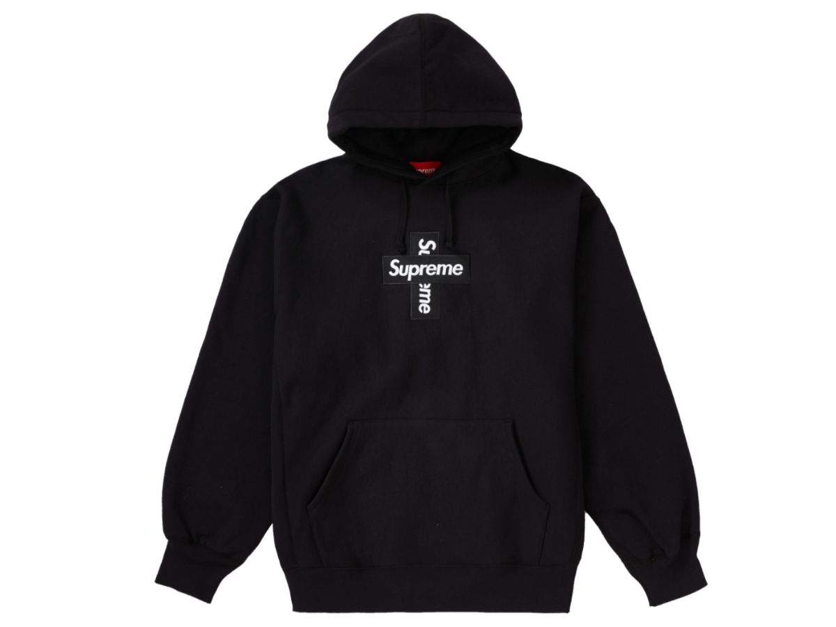 Sasom เสื้อผ้า Supreme Cross Box Logo Hooded Sweatshirt Black เช็คราคาล่าสุด 