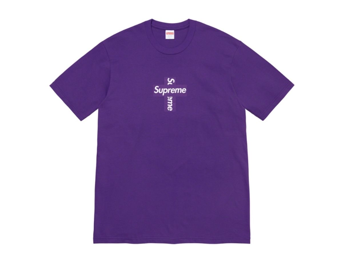 SASOM เสื้อผ้า Supreme Cross Box Logo Tee Purple เช็คราคาล่าสุด