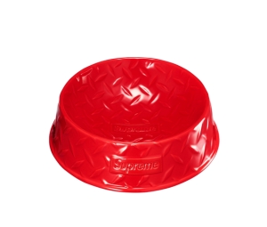 Buy Supreme Diamond Plate Dog Bowl Red at Sasom – Authentic and Ready to Ship