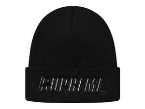 Supreme FW19 Raised Patent Logo Beanie Black | ของแท้