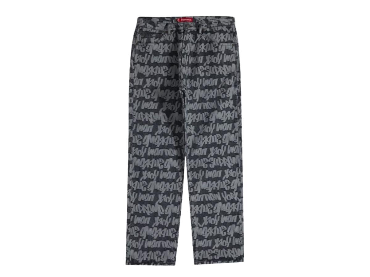 Buy Supreme Fat Tip Jacquard Regular Jean Black | SASOM