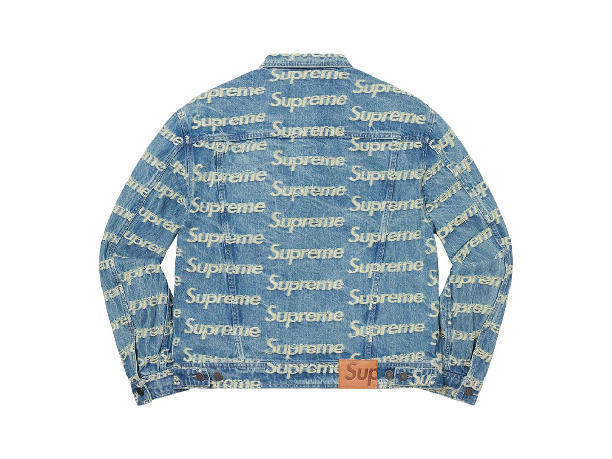 L Supreme Frayed Logos Denim Jacket-