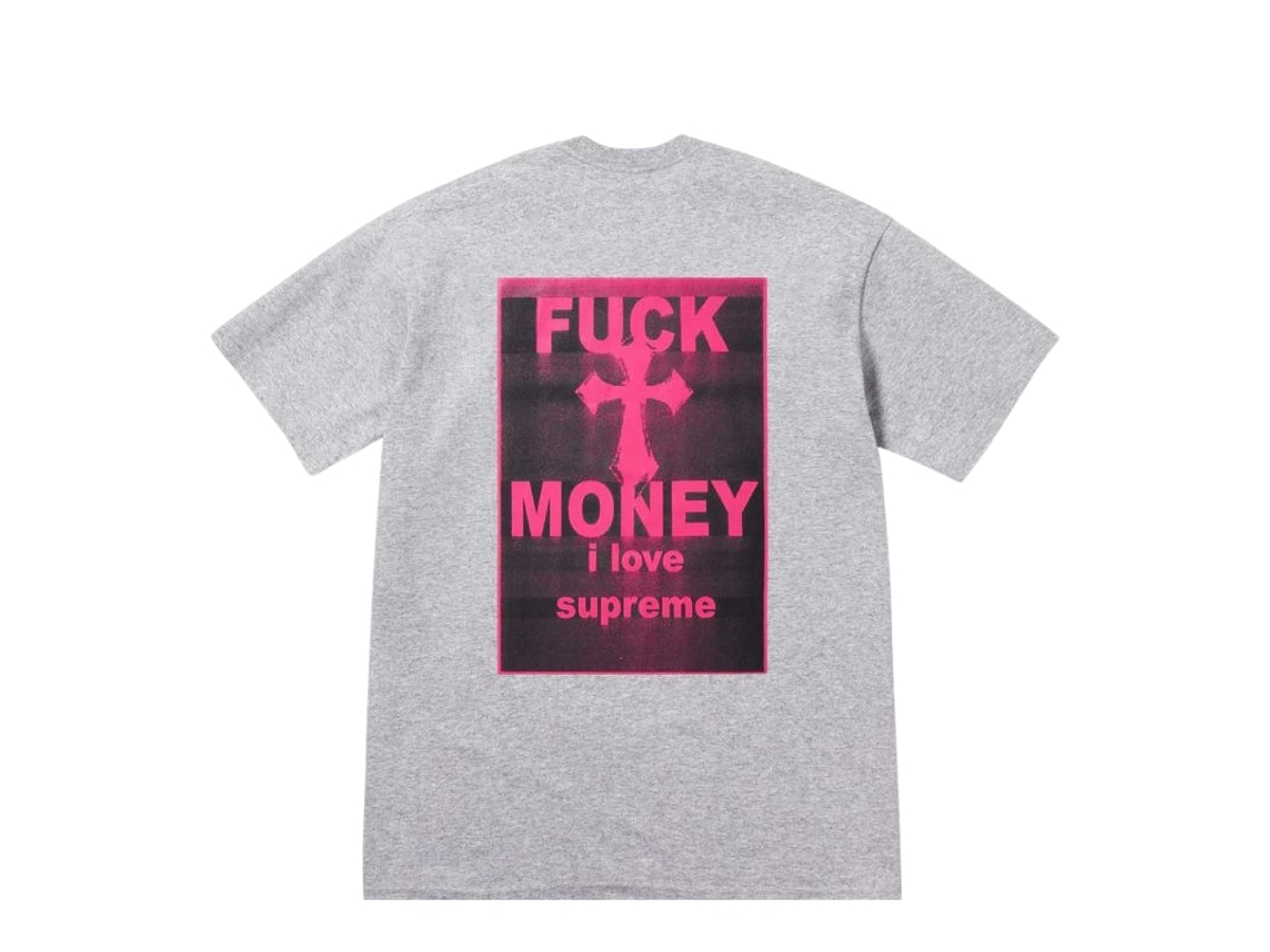 Supreme Fuck Money Tee Heather Grey (FW24)