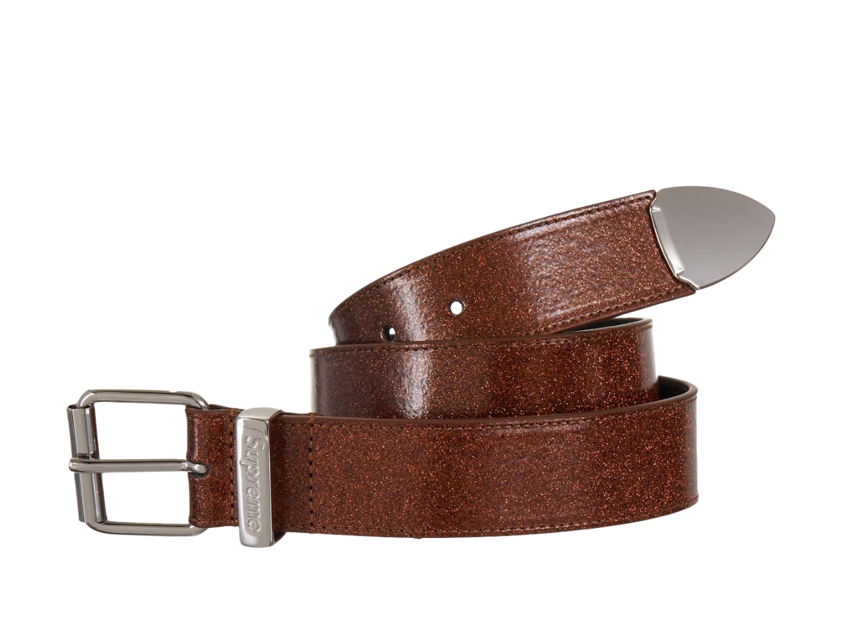 SASOM | accessories Supreme Glitter Vinyl Ranger Belt Brown Check