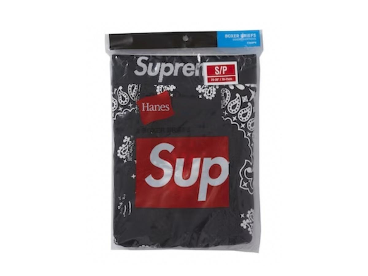 DS SzM - Supreme®/Hanes® Bandana Boxer Briefs Black (2 Boxers in 1 Pack)