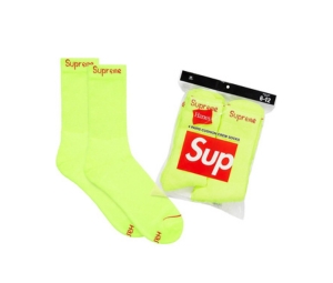 Buy Supreme Hanes Crew Socks (4 Pack) Pink | SASOM