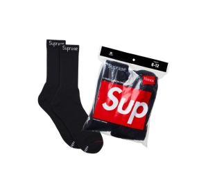 Buy Supreme Hanes Crew Socks Black (4 Pack) (SS24) at Sasom – Authentic and Ready to Ship