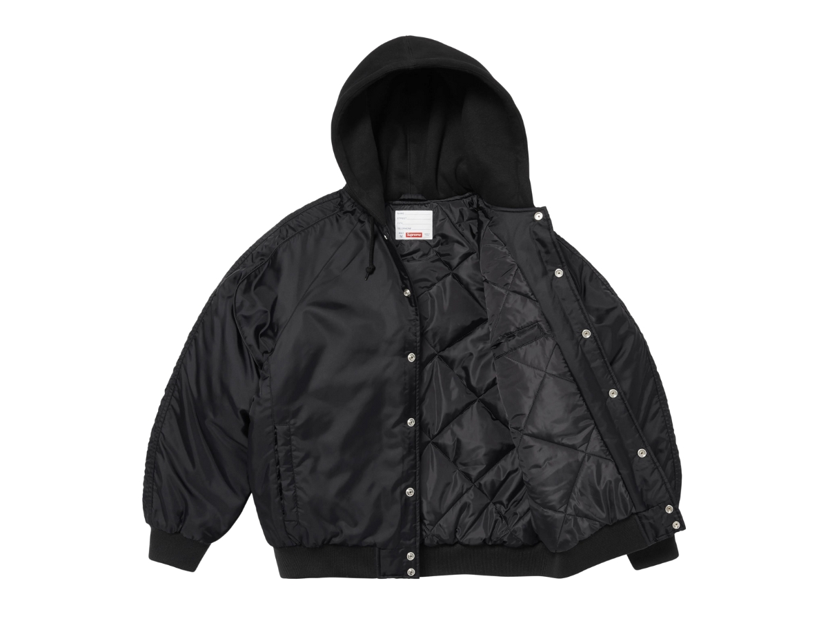 ウォームアップウェア Supreme NCAA Hooded Stadium Jacket Black Supreme Hooded Stadium Jacket (SS24) - $238
