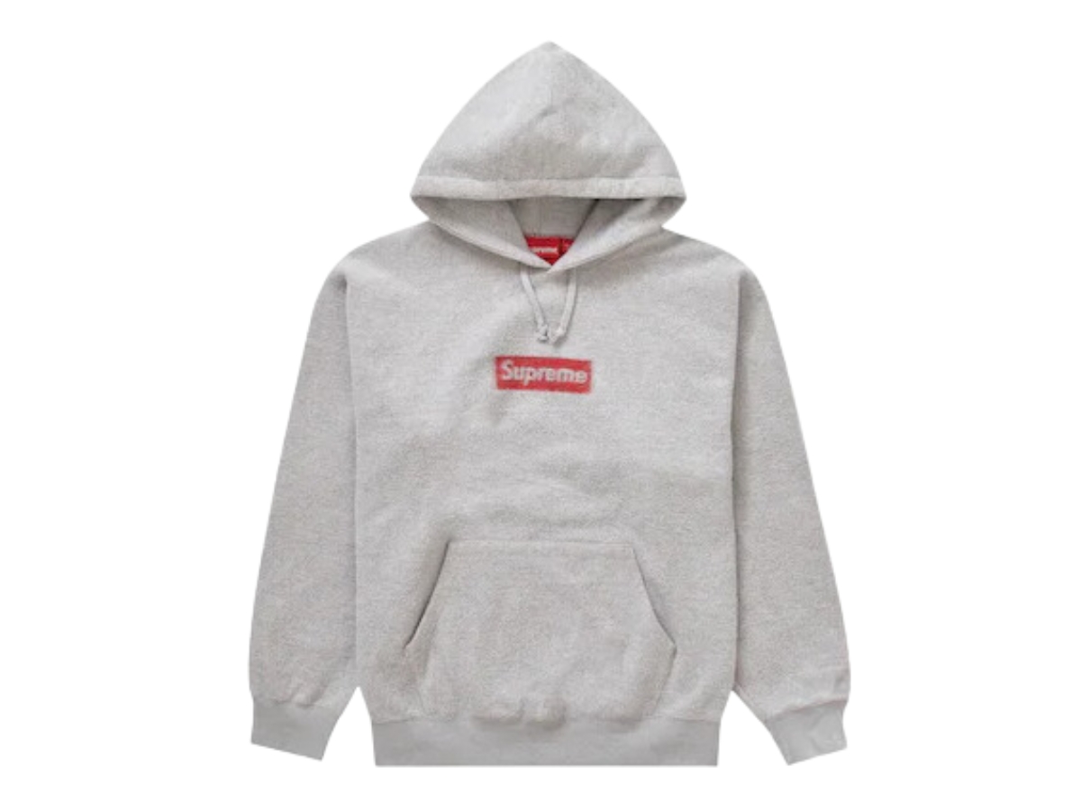 Supreme heather grey box cheap logo hoodie