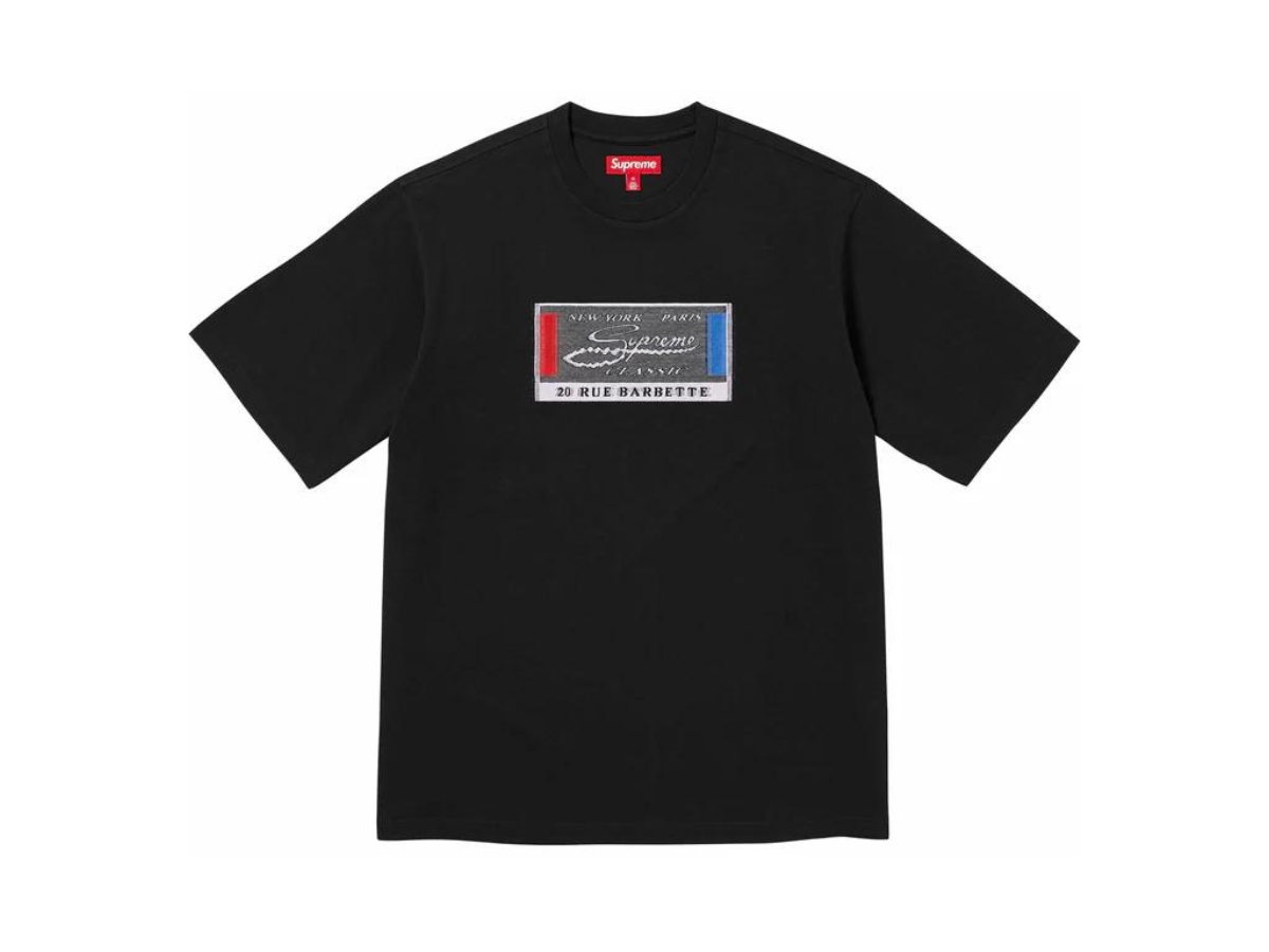 Supreme Intarsia Label S/S Top Black (SS24) | ของแท้