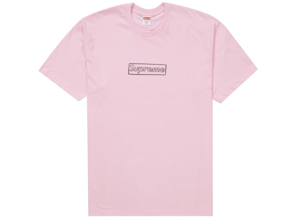SASOM | apparel Supreme KAWS Chalk Logo Tee Light Pink Check the latest ...