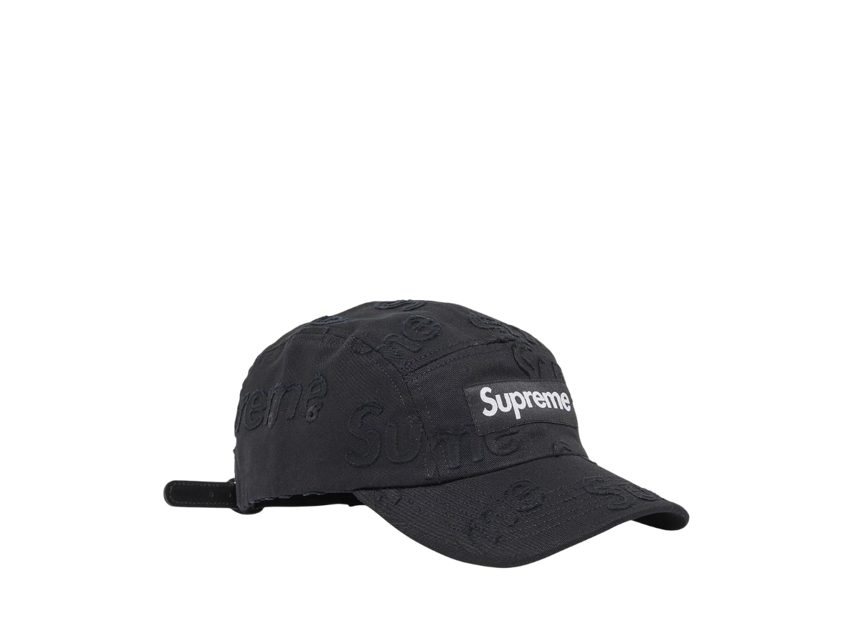 Supreme Lasered TwillCampCapブラック se1080r-