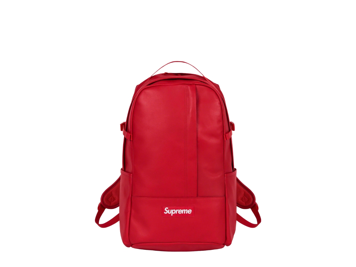 SASOM | กระเป๋า Supreme Leather Backpack Red (FW23) เช็คราคา