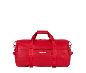 Supreme Leather Duffle Bag Red (FW23)