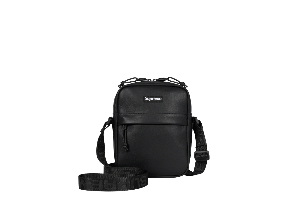 SASOM | bags Supreme Leather Shoulder Bag Black (FW23) Check the ...