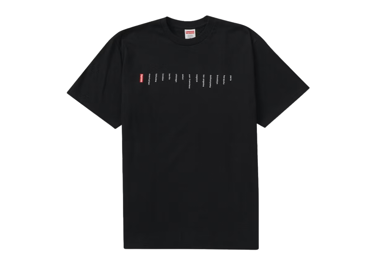 SASOM | เสื้อผ้า Supreme Location Tee Black เช็คราคาล่าสุด