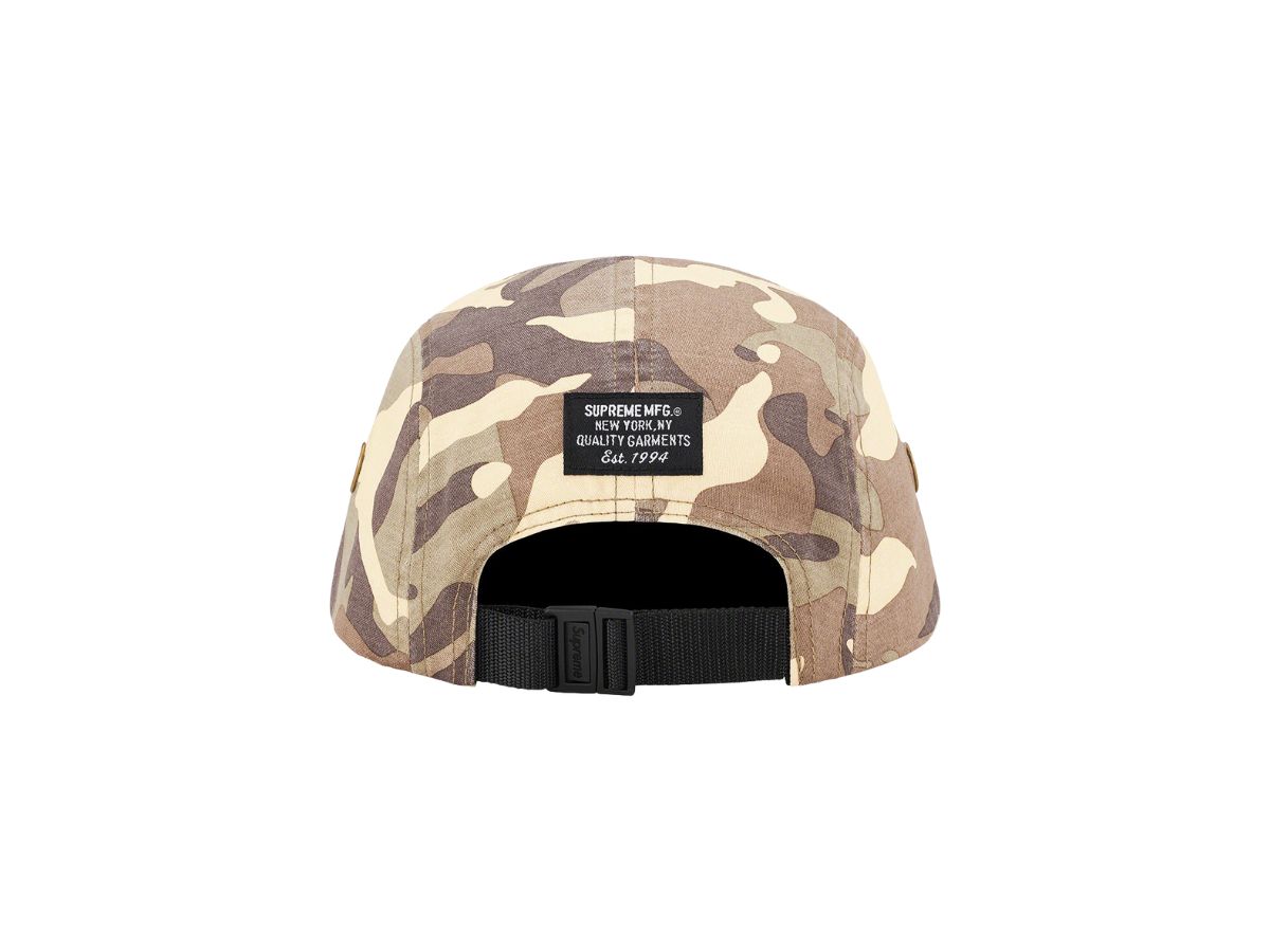Supreme × Stone  Camo Camp Cap Supreme Stone Island Reactive Ice Camo Ripstop Camp Cap (SS22) - $66