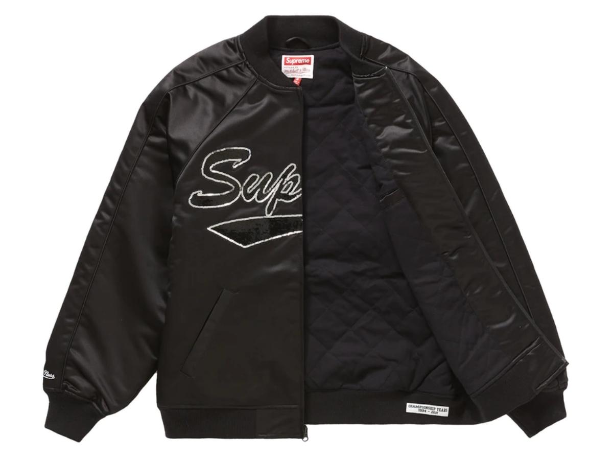 SASOM | apparel Supreme Mitchell & Ness Sequin Logo Varsity Jacket