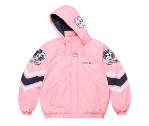 Supreme Mitchell & Ness NCAA Hooded Stadium Jacket Pink (FW24)
