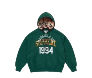 Supreme/MM6 Maison Margiela Zip Up Hooded Sweatshirt Dark Green (SS24)