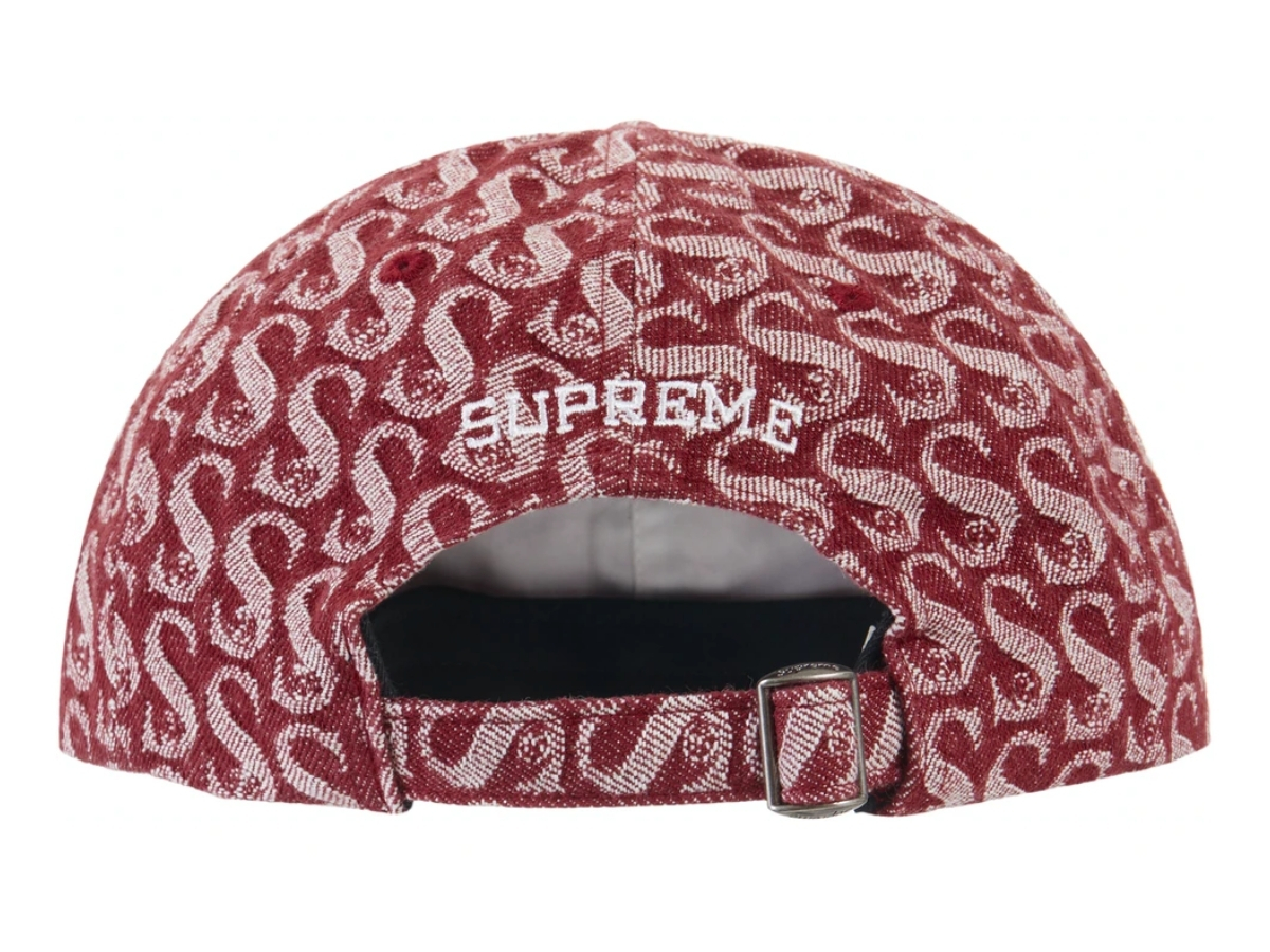 Supreme Monogram Denim 6 Panel Hat Red Fall 2021 Sold Out New