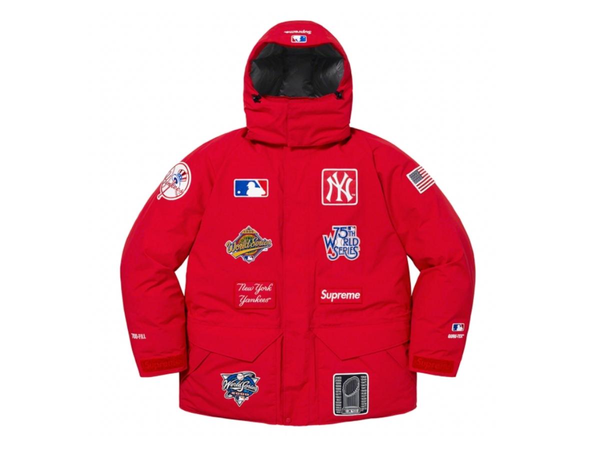 Supreme X New York Yankees Gore-tex 700-fill Down Jacket In Blue