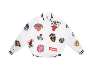 SASOM | เสื้อผ้า Supreme Nike/NBA Teams Warm-Up Jacket White เช็ค