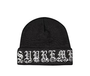 SASOM | accessories Supreme Old English Rhinestone Beanie Black