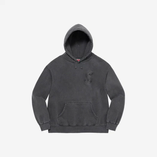 SASOM | apparel Supreme Overdyed S Logo Hooded Sweatshirt Black