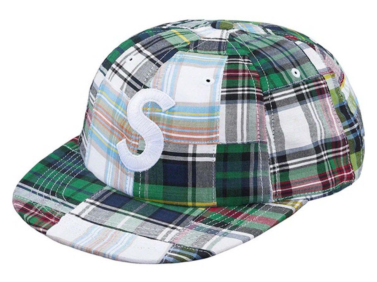 帽子 yahhouSupreme Patchwork Madras S Logo s-l400.jpg