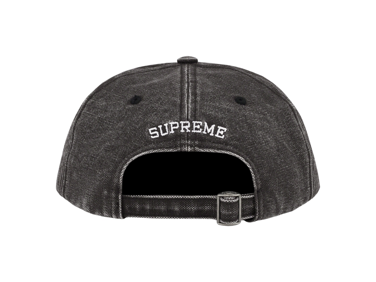 Supreme Pigment Canvas S Logo 6-Panel Cap Black