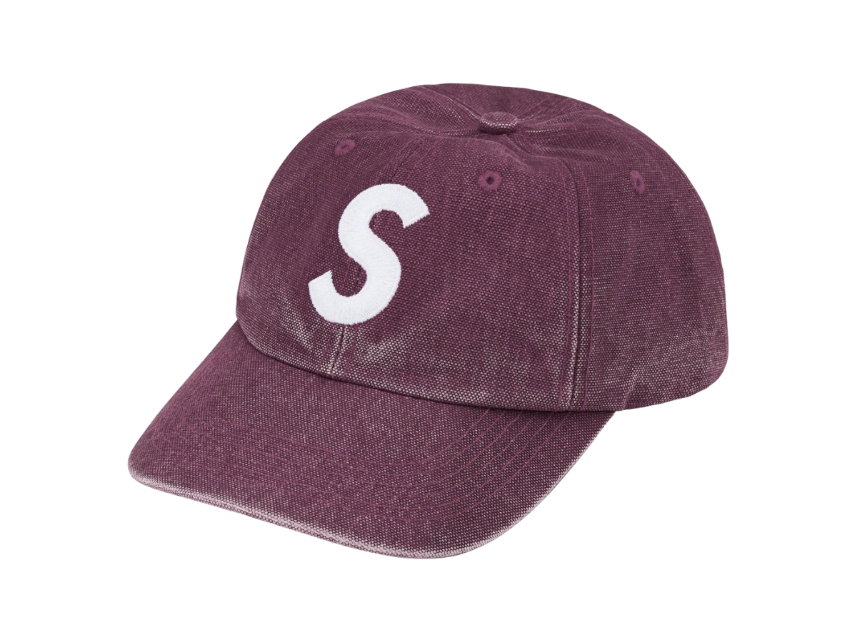 SASOM | accessories Supreme Pigment Canvas S Logo 6-Panel Cap Plum