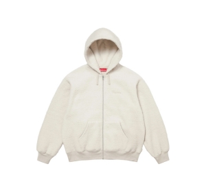 Supreme Pilled Zip Up Hooded Sweatshirt Stone (FW24)