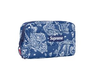 supreme  Puffer Pouch   Blue Paisley