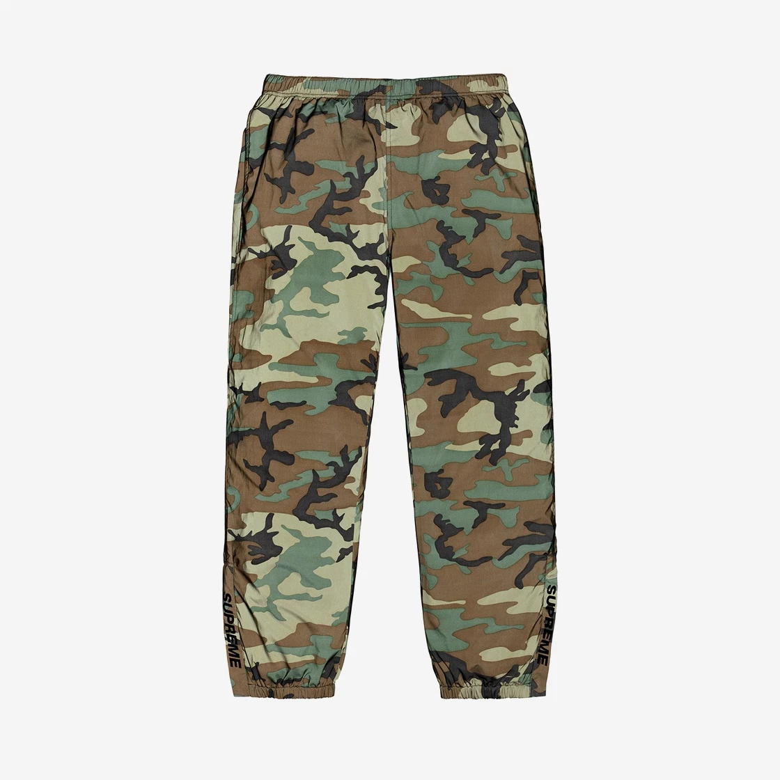 SASOM apparel Supreme Reflective Camo Warm Up Pants Woodland